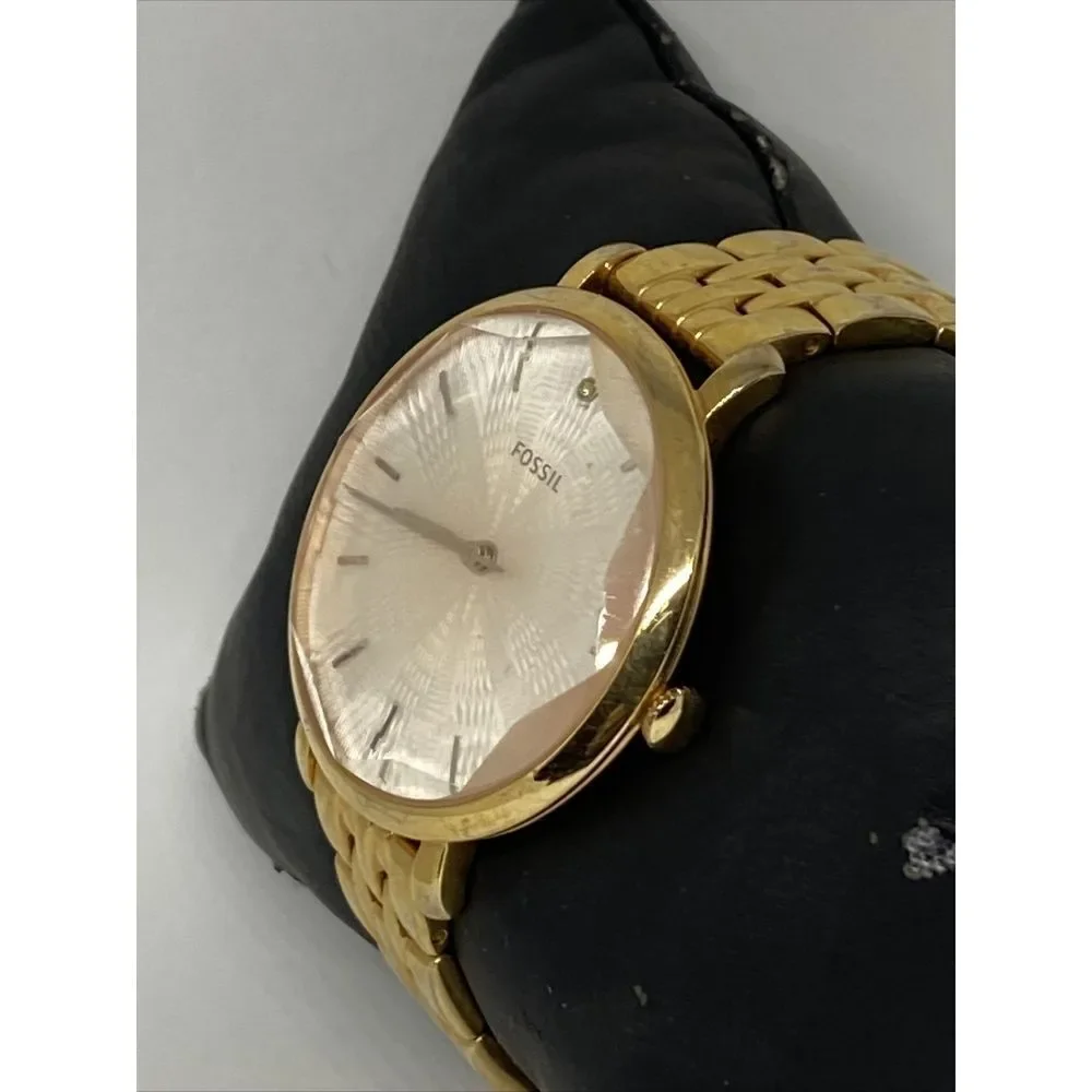 Fossil ES3860 Womens Gold Stainless Steel Analog Dial Quartz Genuine Watch EY619